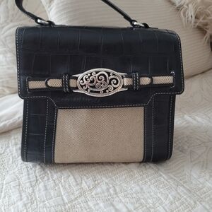 Brighton Elegant Black and Cream Shoulder Bag